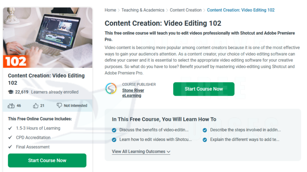 Video Editing Free Courses