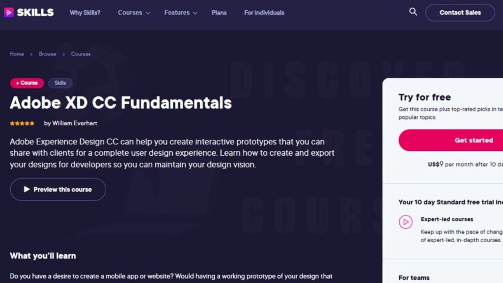 free Adobe XD courses