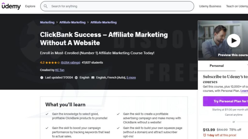 Free ClickBank Affiliate Marketing Courses