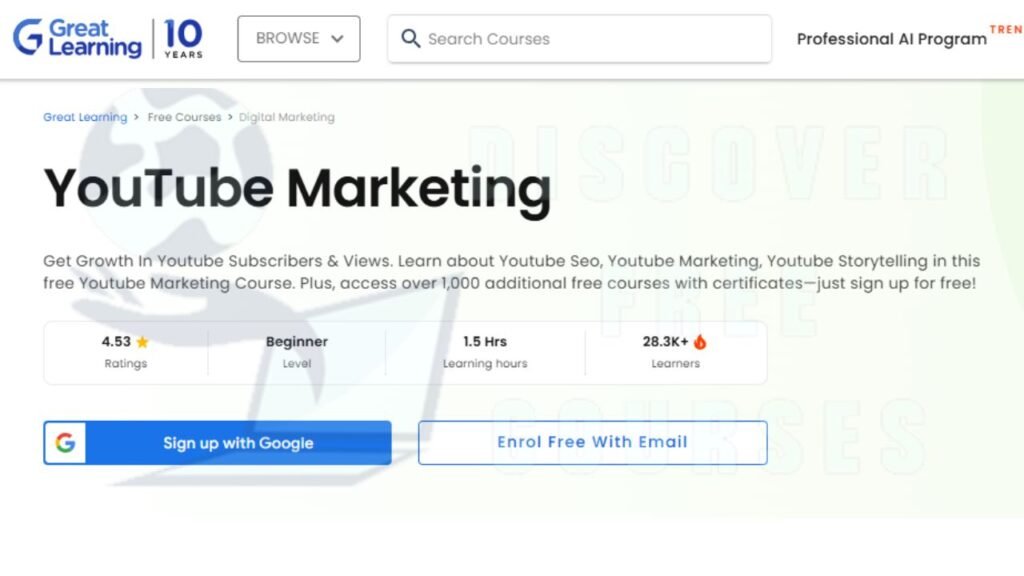 Free Youtube Marketing Courses