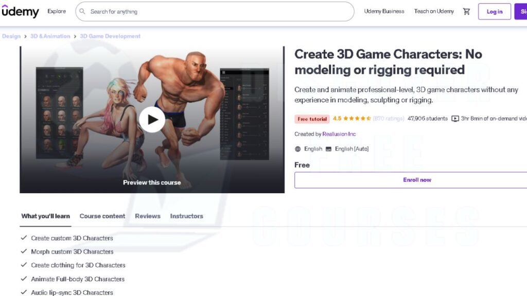 Free 3D Game Development Courses