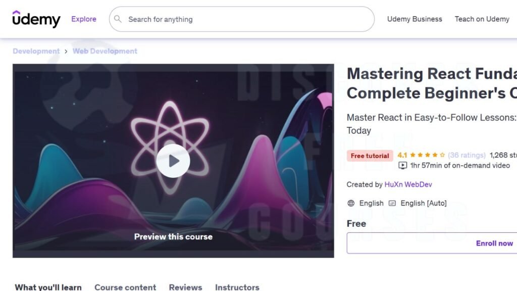 Free React JS Courses
